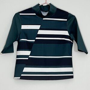 Zara Mockneck Striped Tops